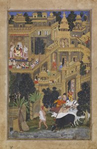 Le Seigneur Krishna dans la ville dorée (Harivamsha) - Kesu Kalan